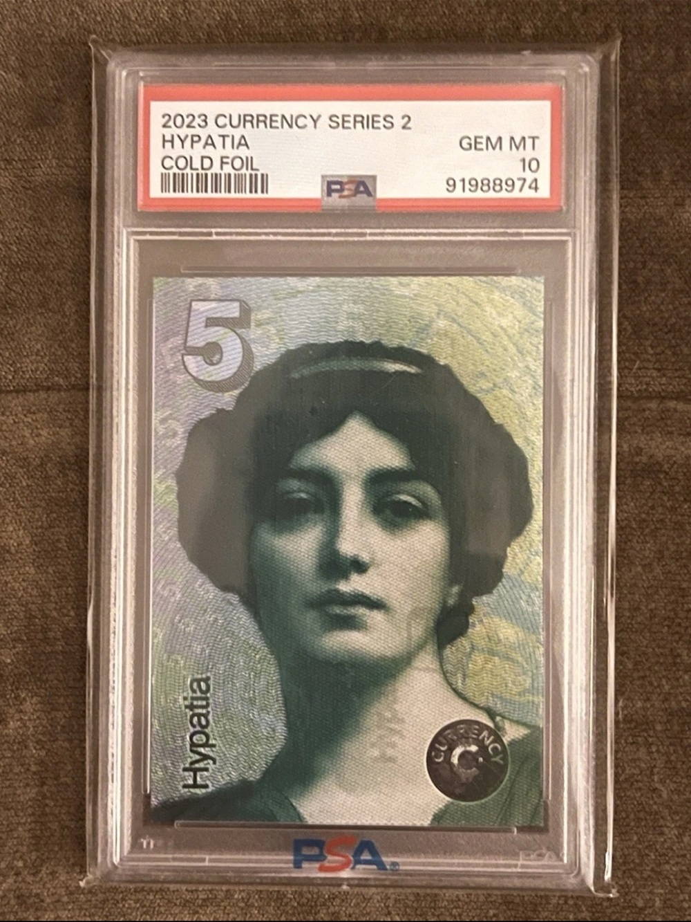 2023 Currency Series 2 Hypatia of Alexandria Cold Foil Trading Card PSA Gem Mt10